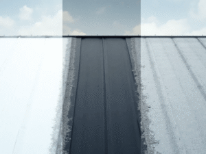 Excel Flat Roofing image showing side by side image of TPO, EPDM and PVC Roofing