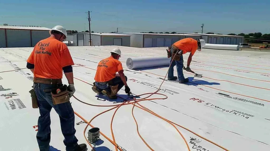 Excel Flat Roofing showing TPO roof