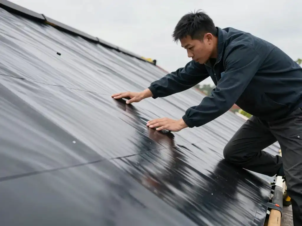 Flat roof maintenance inspection in Suffolk County New York