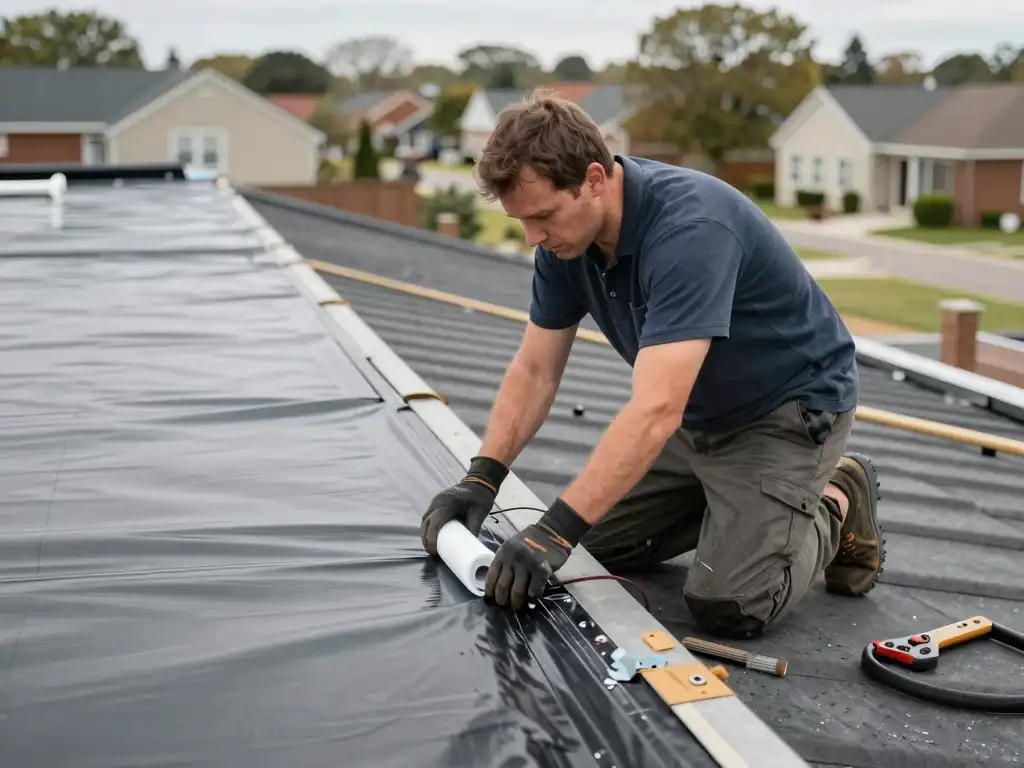 Flat roof maintenance service in Suffolk County New York