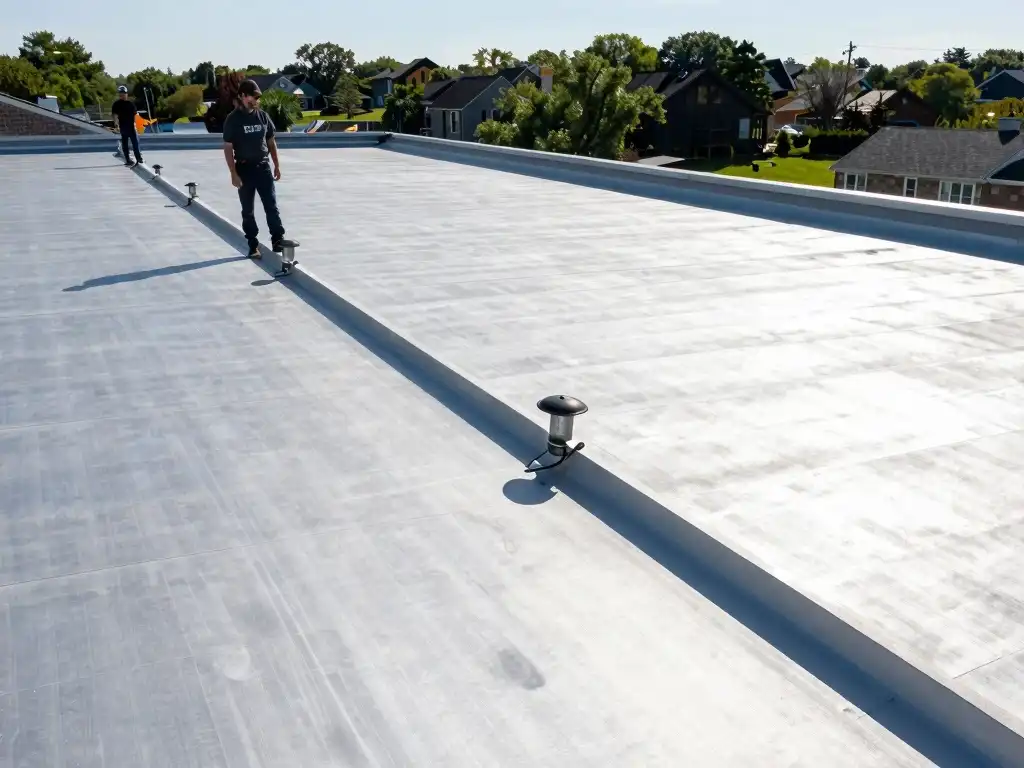 Flat roof drainage and slope system in Suffolk County New York